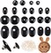 110-Piece Black Plastic Safety Eyes with Washers – 11 Sizes for Amigurumi, Plush Toys, Dolls & DIY Crafts (Round & Oval)